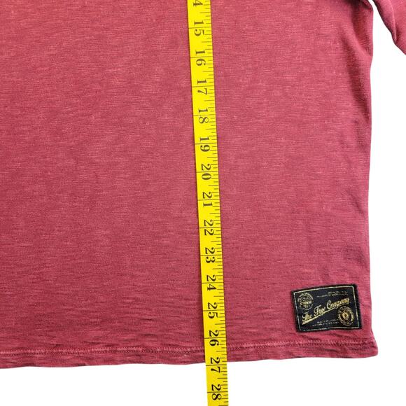 Frye and Co. Mens Burgundy Long Sleeve Thermal Shirt Large Patch Logo Clean - Picture 10 of 10